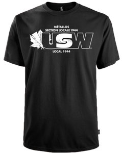 T-shirt Homme / Unisexe Noir USW1944 Logo Blanc