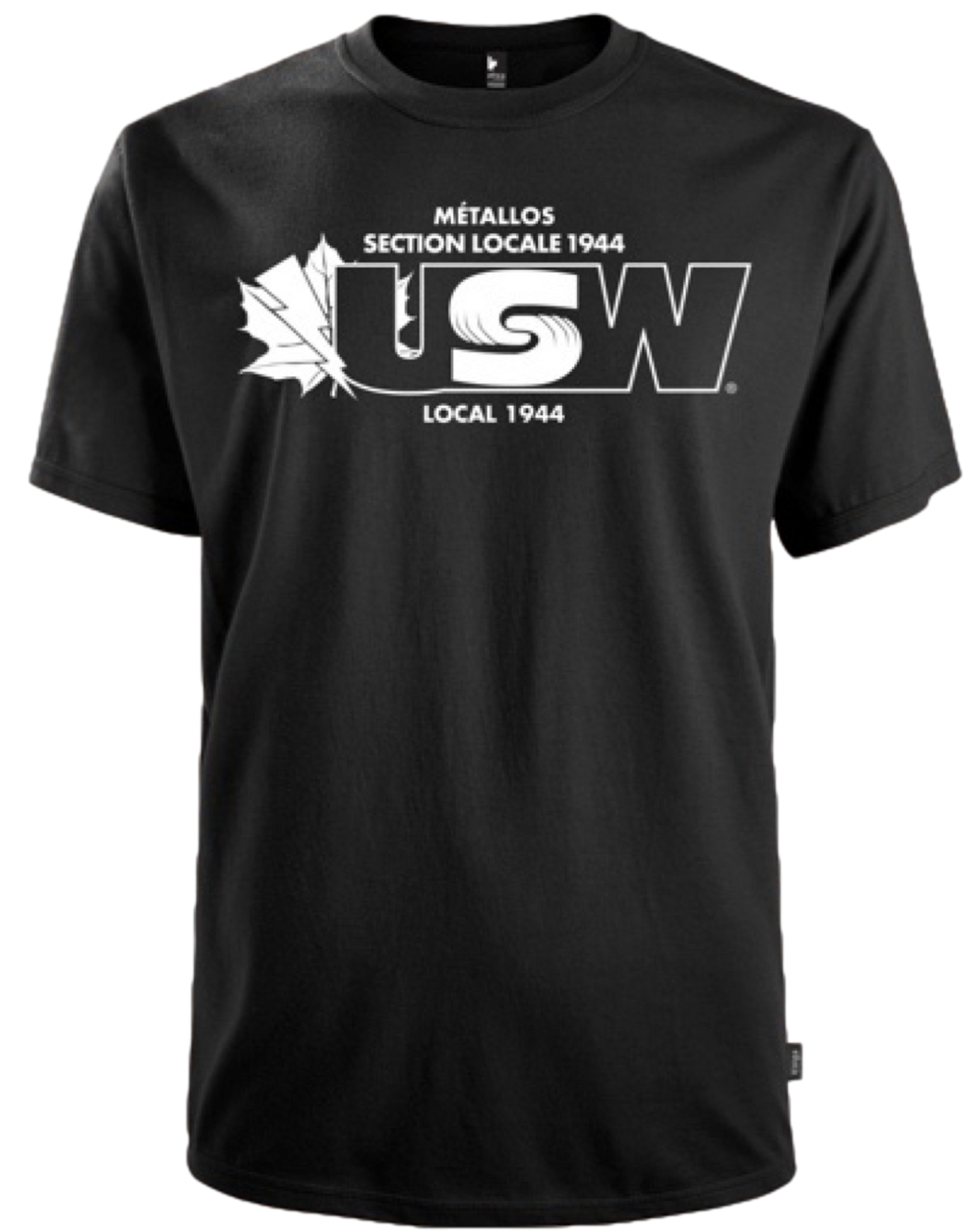 Men's/Unisex Black T-shirt USW1944 White Logo