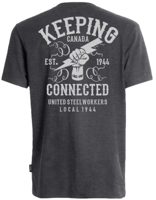 Men's/Unisex Keeping Canada Connected Grey T-shirt