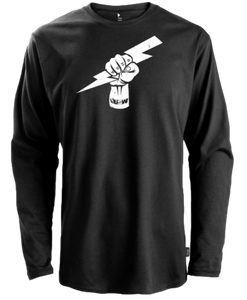 T-shirt Homme / Unisexe Noir à Manches Longues Fist "Strength, Solidarity, Respect"