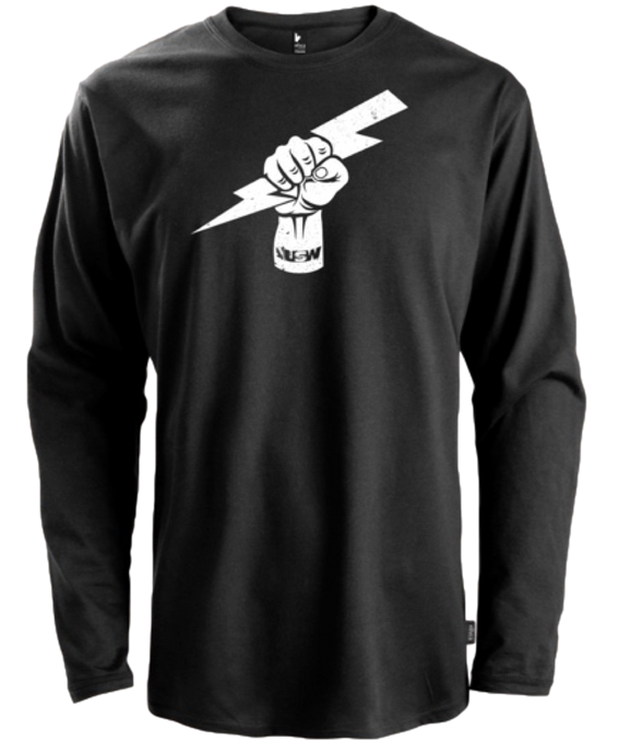 Men's/Unisex Black Long Sleeves T-shirt Fist 