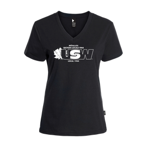 Women's Black T-shirt USW1944 White Logo