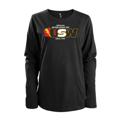 Women's Black Long Sleeves T-shirt with Colour Logo
