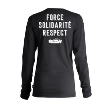 Women's Black Long Sleeves Fist "Force, Solidarité, Respect"